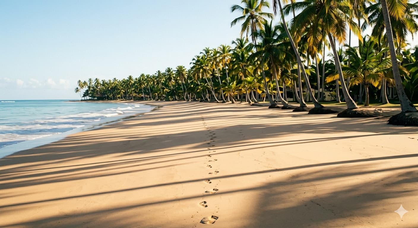 Dominican Republic palm-lined coast